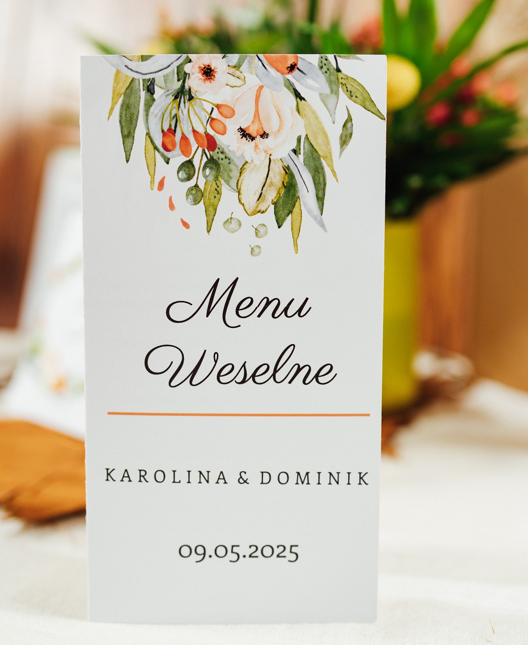 Menu Weselne Z Polnymi Kwiatami Sk Adane Producent Lubny