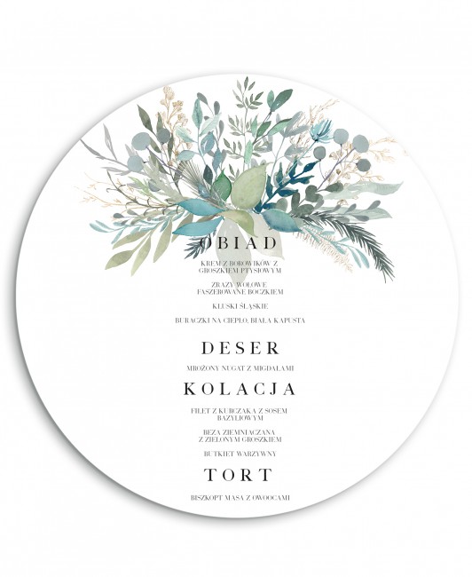 Menu weselne okrągłe z...