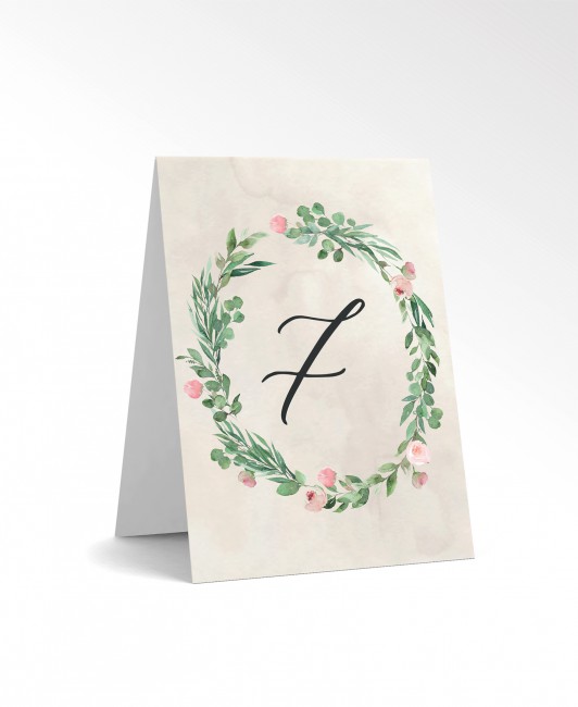 Numer stolika beżowy z różami