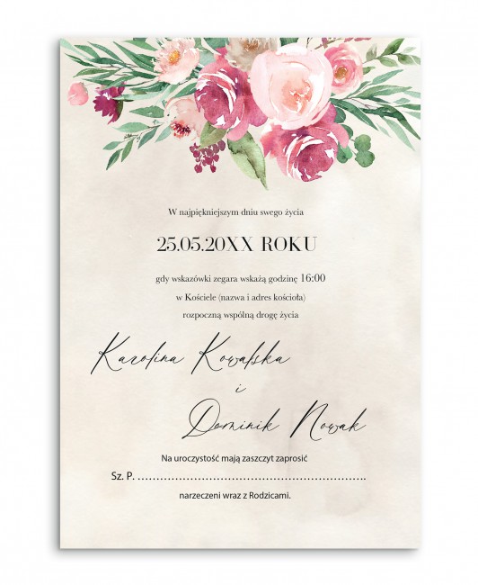 Zaproszenie ślubne składane...