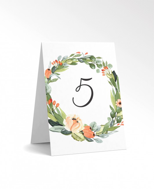 Numer stolika z motywem...