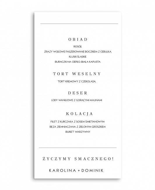 Menu weselne w stylu...