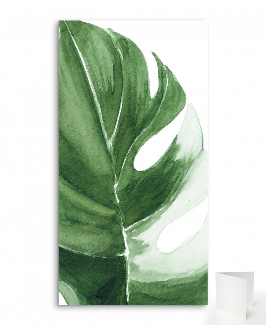 Menu weselne białe z liśćmi...