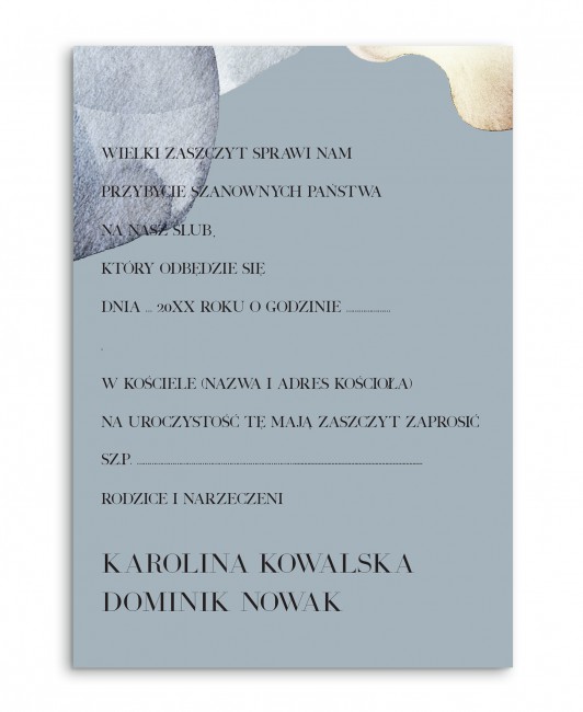 Zaproszenie ślubne - szare...