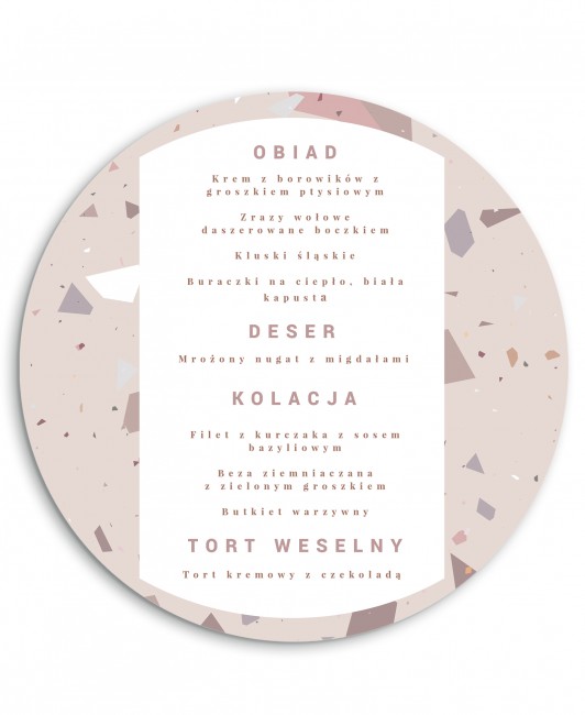Menu weselne okrągłe z...