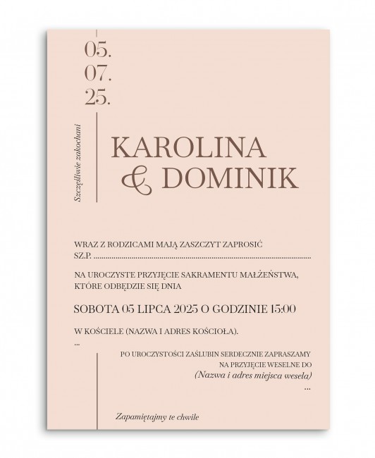 Zaproszenie ślubne z wzorem...
