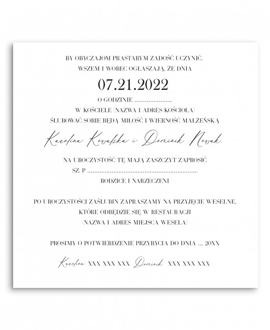 Zaproszenie ślubne...