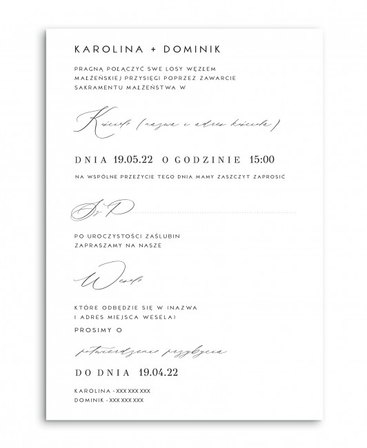 Zaproszenie ślubne w stylu...