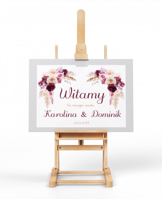 Tablica powitalna dla gości...