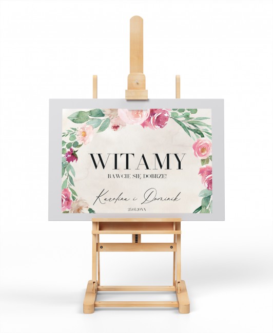 Tablica powitalna dla gości...