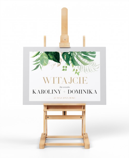 Tablica powitalna dla gości...