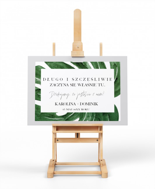 Tablica powitalna dla gości...