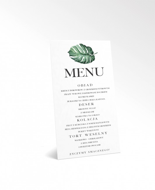 Menu weselne białe z...