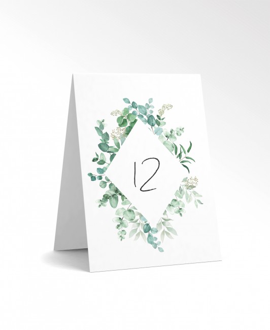 Numer stolika z liśćmi...