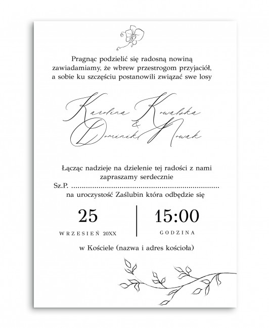 Zaproszenie ślubne w stylu...