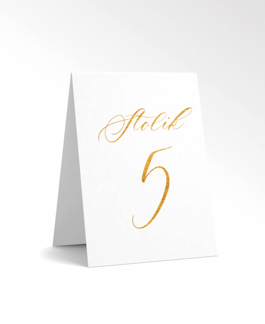 Złocony numer stolika na...