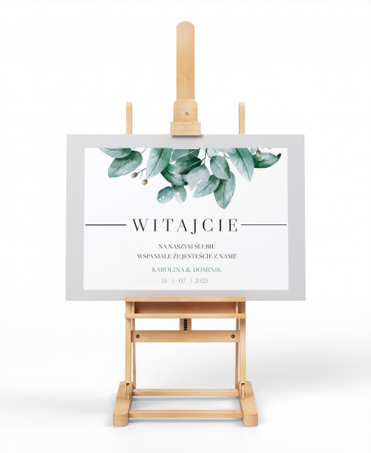 Tablica powitalna dla gości...