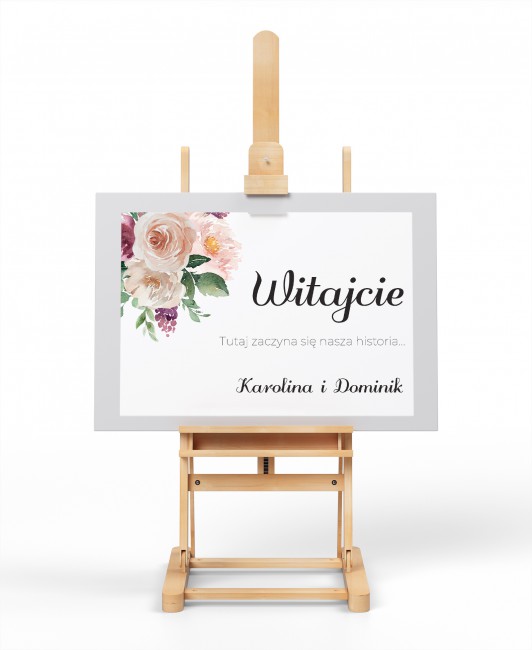 Tablica powitalna dla gości...