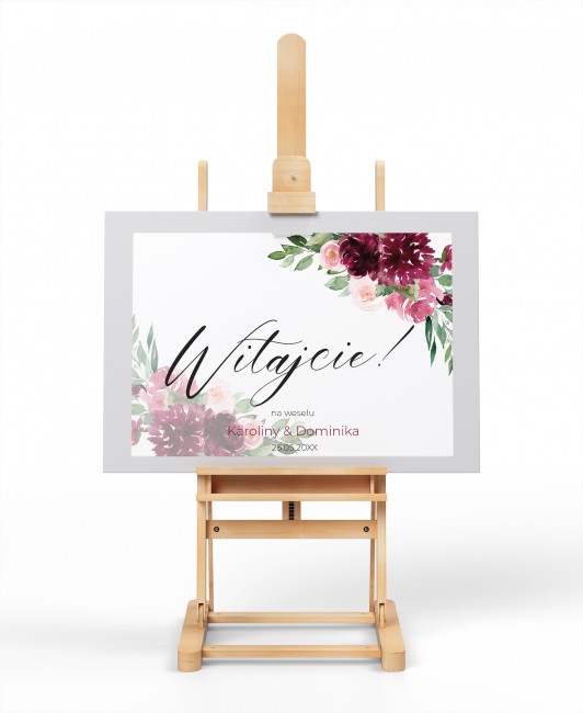 Tablica powitalna dla gości...