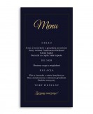 Granatowe menu weselne ze...