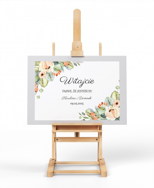 Tablica powitalna dla gości...