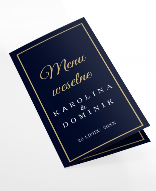 Menu weselne składane ze...