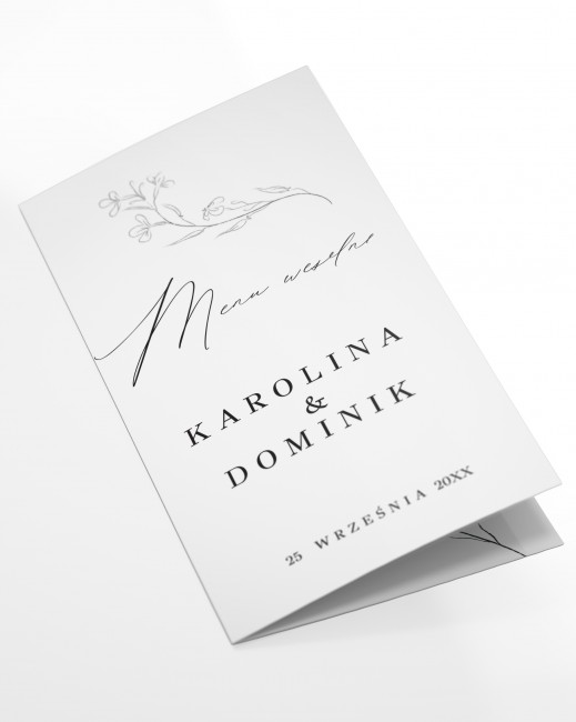 Menu weselne składane w...