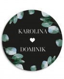 Czarna naklejka ślubna...