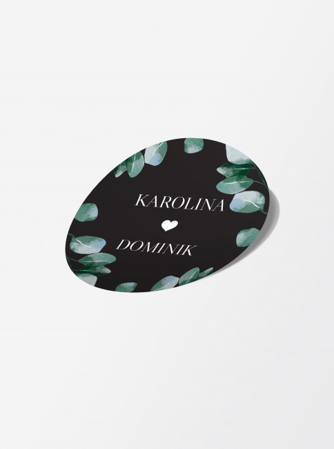 Czarna naklejka ślubna...