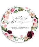 Okrągła naklejka ślubna...