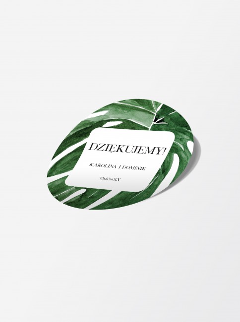 Naklejka ślubna okrągła z...