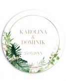 Naklejka ślubna okrągła...