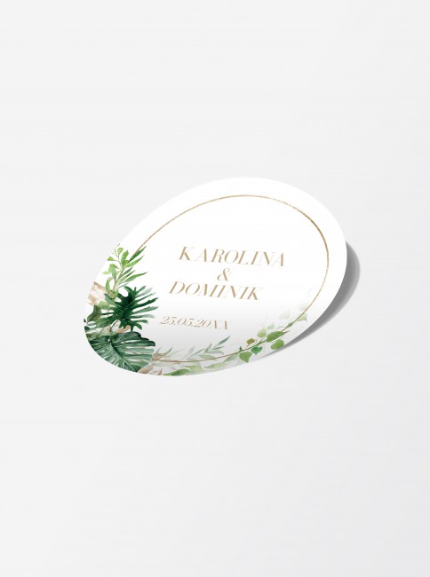 Naklejka ślubna okrągła...