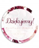 Naklejka ślubna okrągła w...
