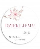 Naklejka ślubna okrągła z...