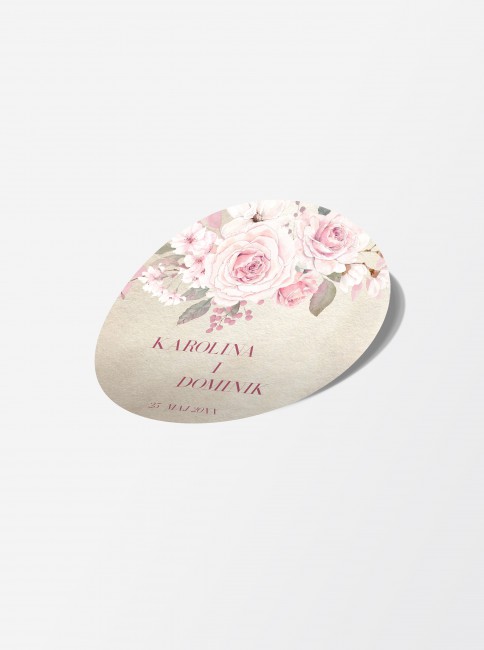 Naklejka ślubna okrągła...