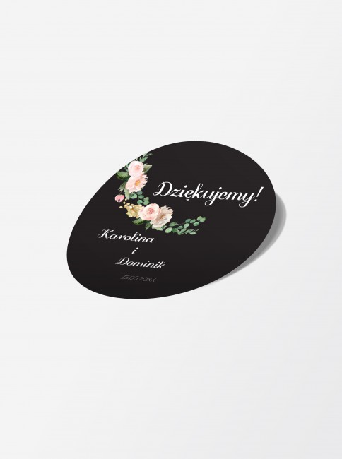 Czarna naklejka ślubna...