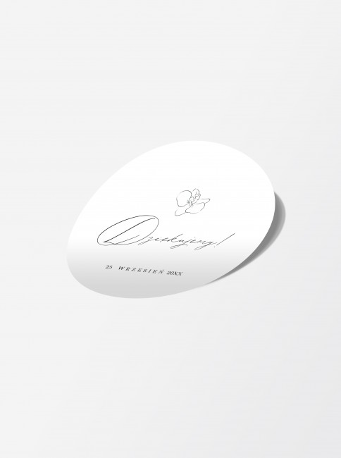 Naklejka ślubna okrągła w...