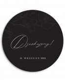 Naklejka ślubna okrągła w...