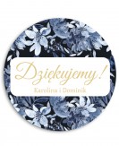 Naklejka ślubna okrągła z...