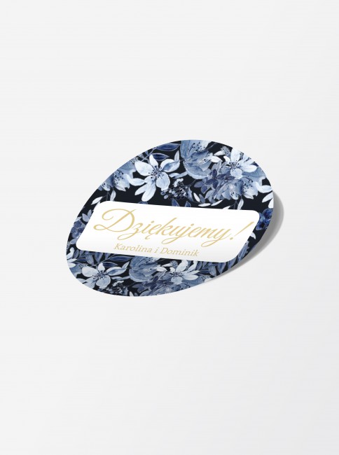 Naklejka ślubna okrągła z...