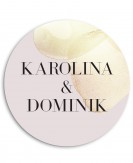 Naklejka ślubna okrągła -...