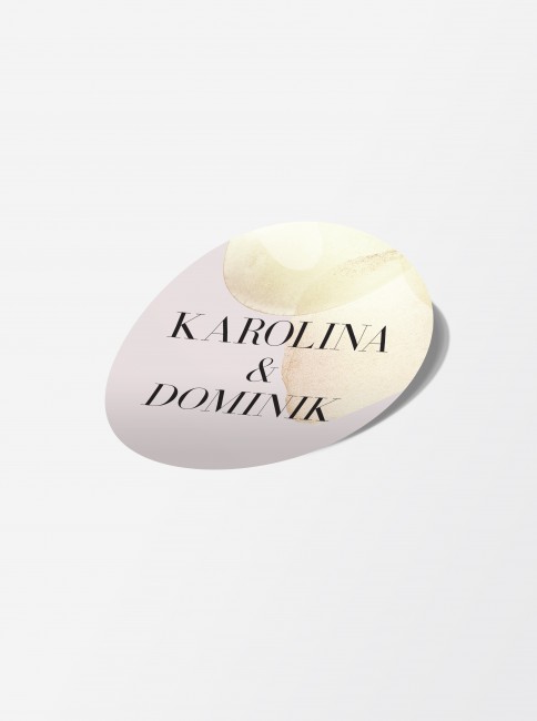 Naklejka ślubna okrągła -...