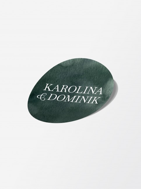 Naklejka ślubna okrągła -...