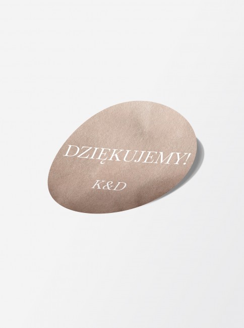 Naklejka ślubna okrągła z...