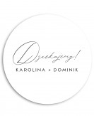 Naklejka ślubna okrągła w...