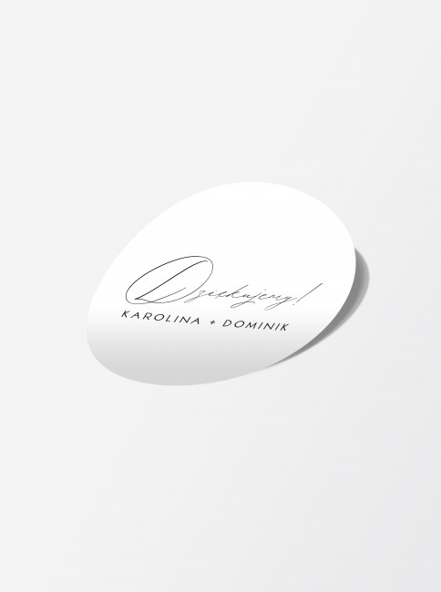 Naklejka ślubna okrągła w...