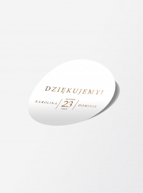 Złocona ślubna naklejka...