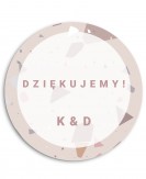 Naklejka ślubna okrągła z...