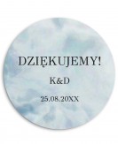 Naklejka ślubna okrągła z...